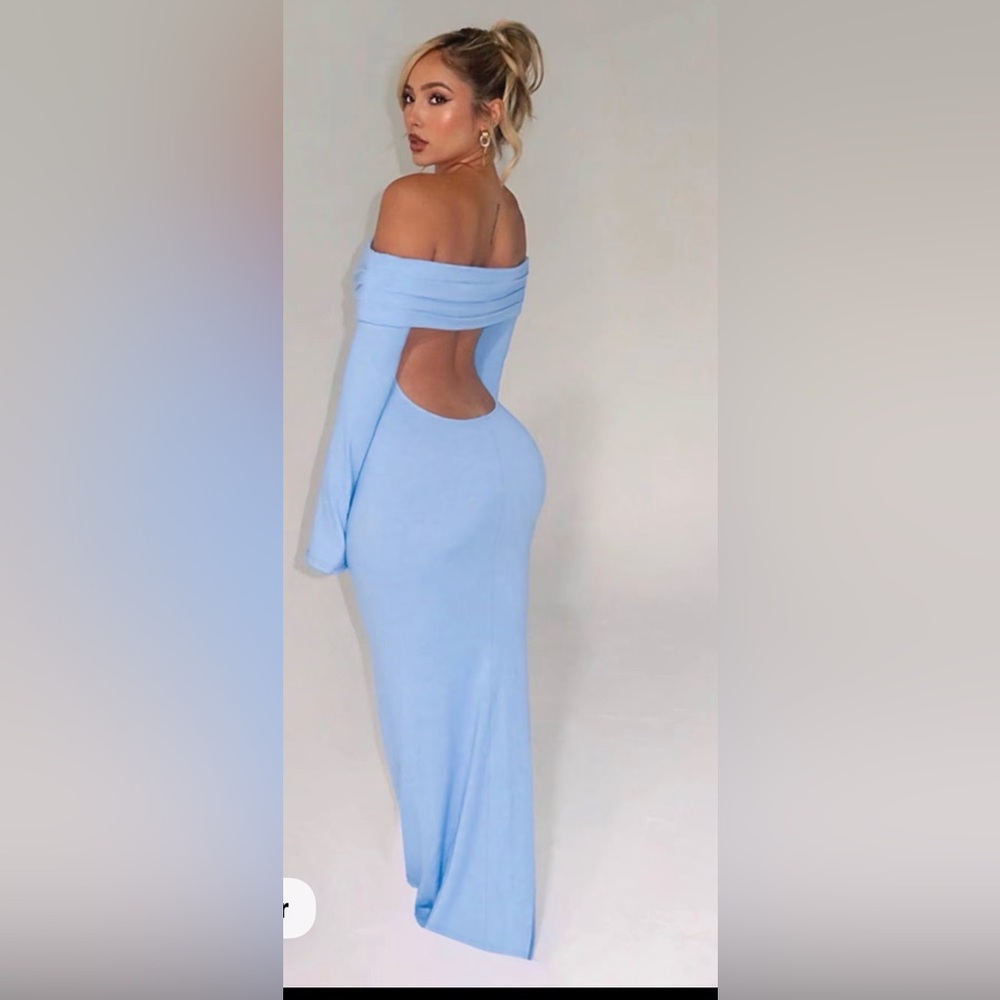 Elegant Blue Women's Dress